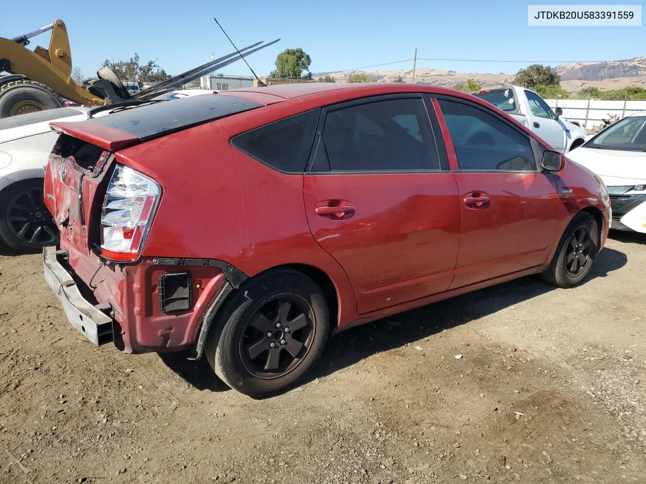 2008 Toyota Prius VIN: JTDKB20U583391559 Lot: 71309384