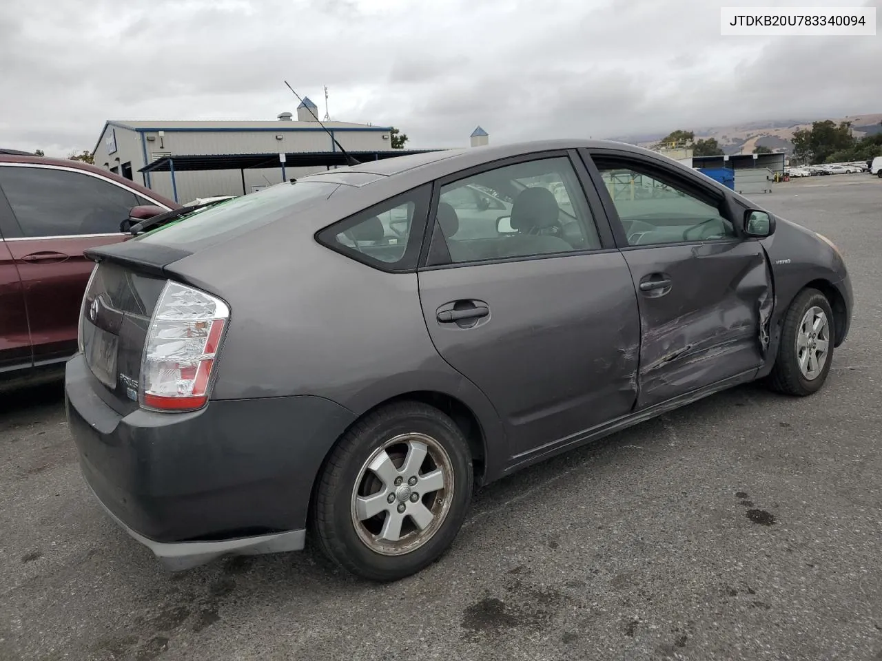 2008 Toyota Prius VIN: JTDKB20U783340094 Lot: 71668704