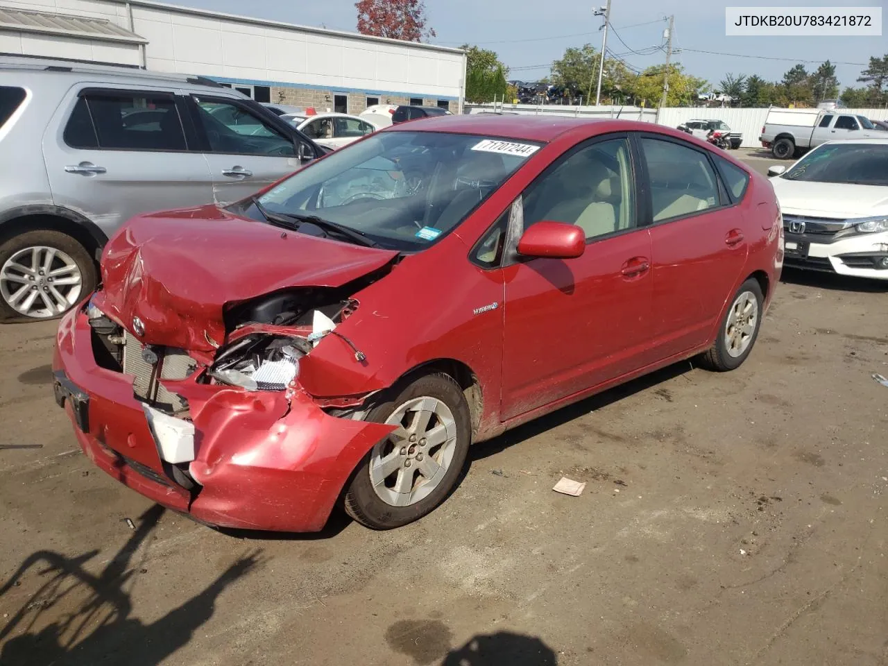 2008 Toyota Prius VIN: JTDKB20U783421872 Lot: 71707244