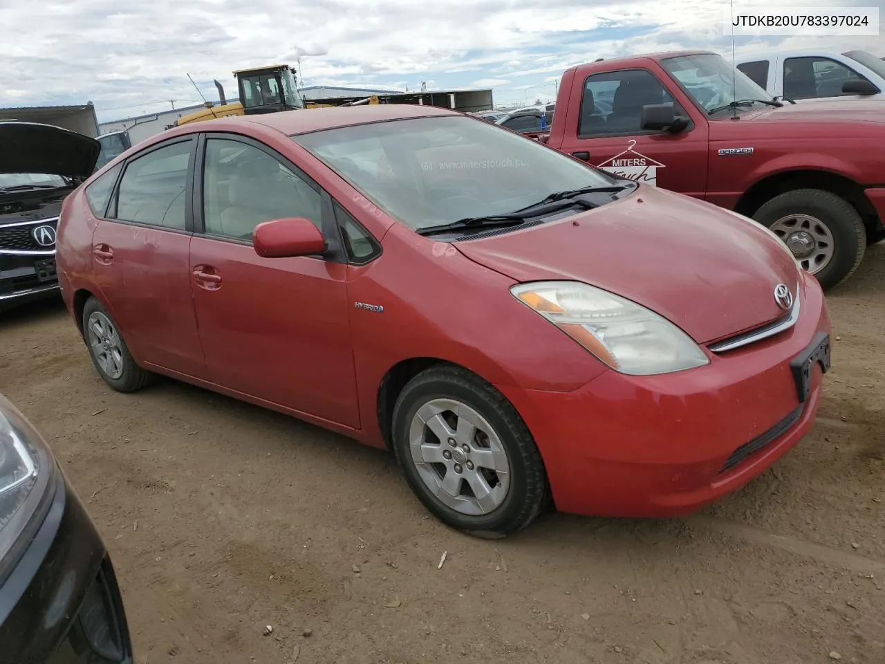 2008 Toyota Prius VIN: JTDKB20U783397024 Lot: 71873774