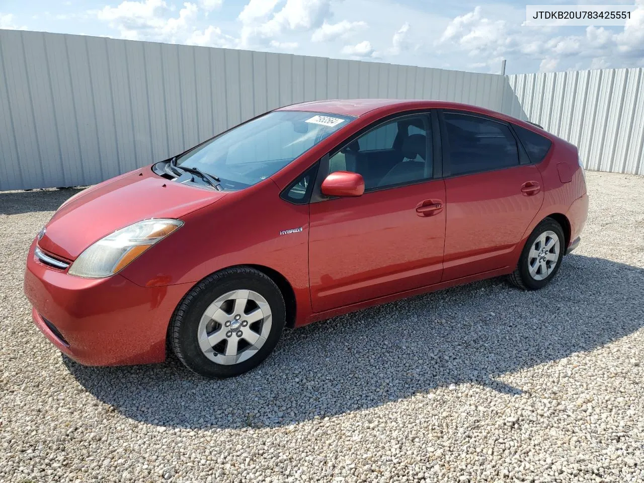 JTDKB20U783425551 2008 Toyota Prius