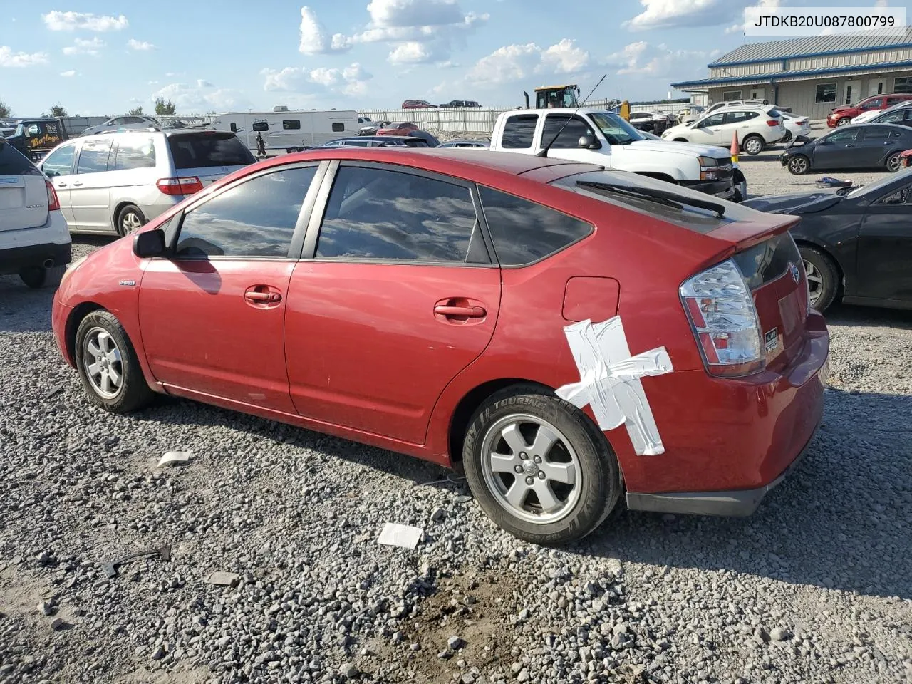 2008 Toyota Prius VIN: JTDKB20U087800799 Lot: 72322134