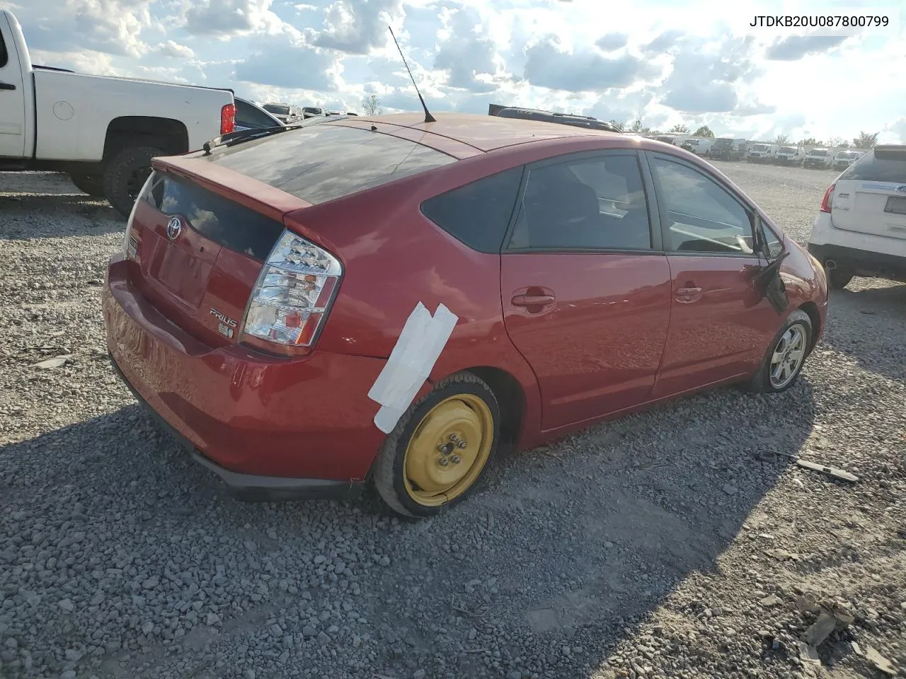 2008 Toyota Prius VIN: JTDKB20U087800799 Lot: 72322134