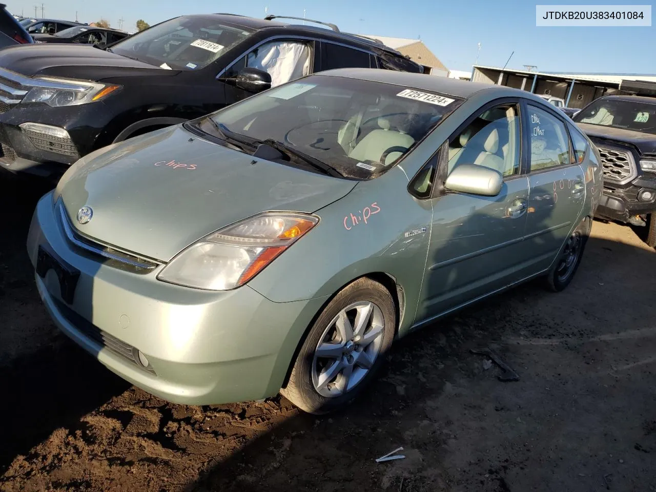 2008 Toyota Prius VIN: JTDKB20U383401084 Lot: 72571224