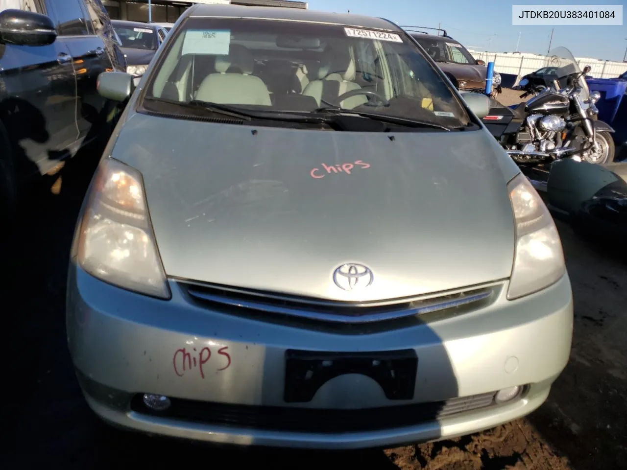 2008 Toyota Prius VIN: JTDKB20U383401084 Lot: 72571224