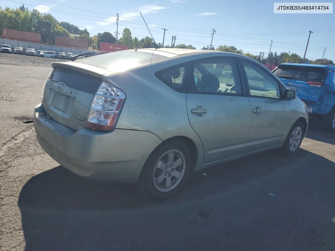 2008 Toyota Prius VIN: JTDKB20U483414734 Lot: 72859874