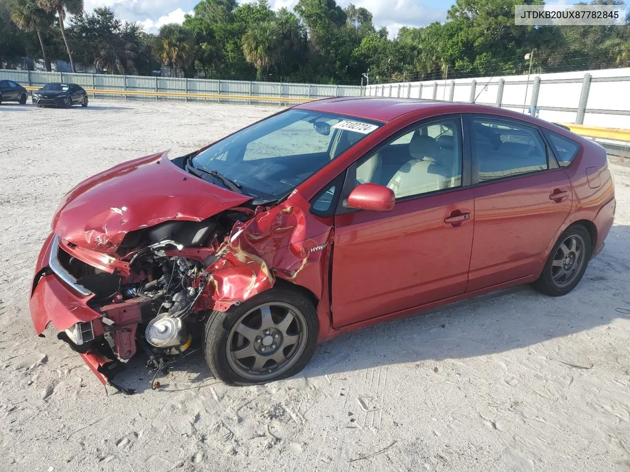 2008 Toyota Prius VIN: JTDKB20UX87782845 Lot: 73102724