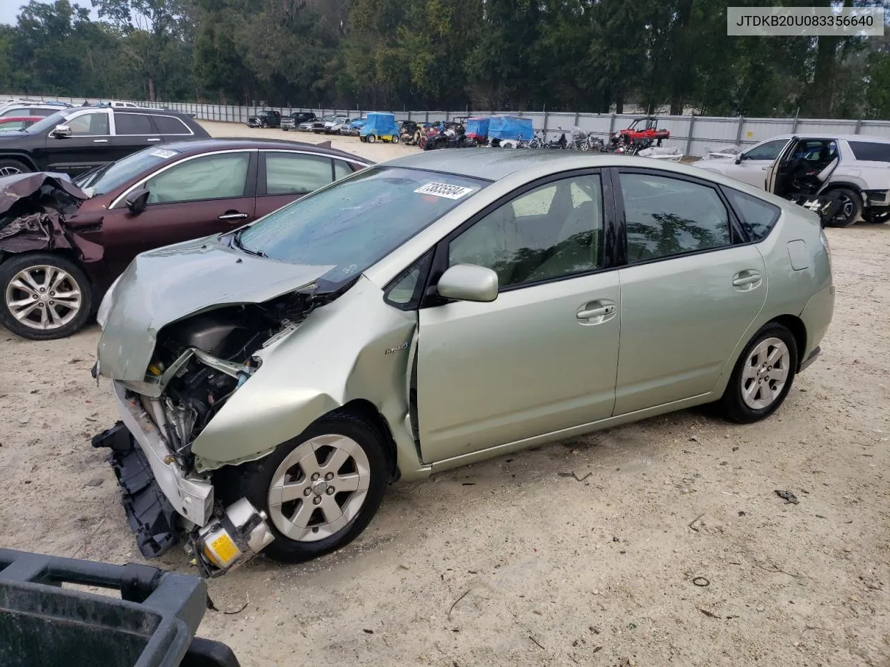 2008 Toyota Prius VIN: JTDKB20U083356640 Lot: 73835504