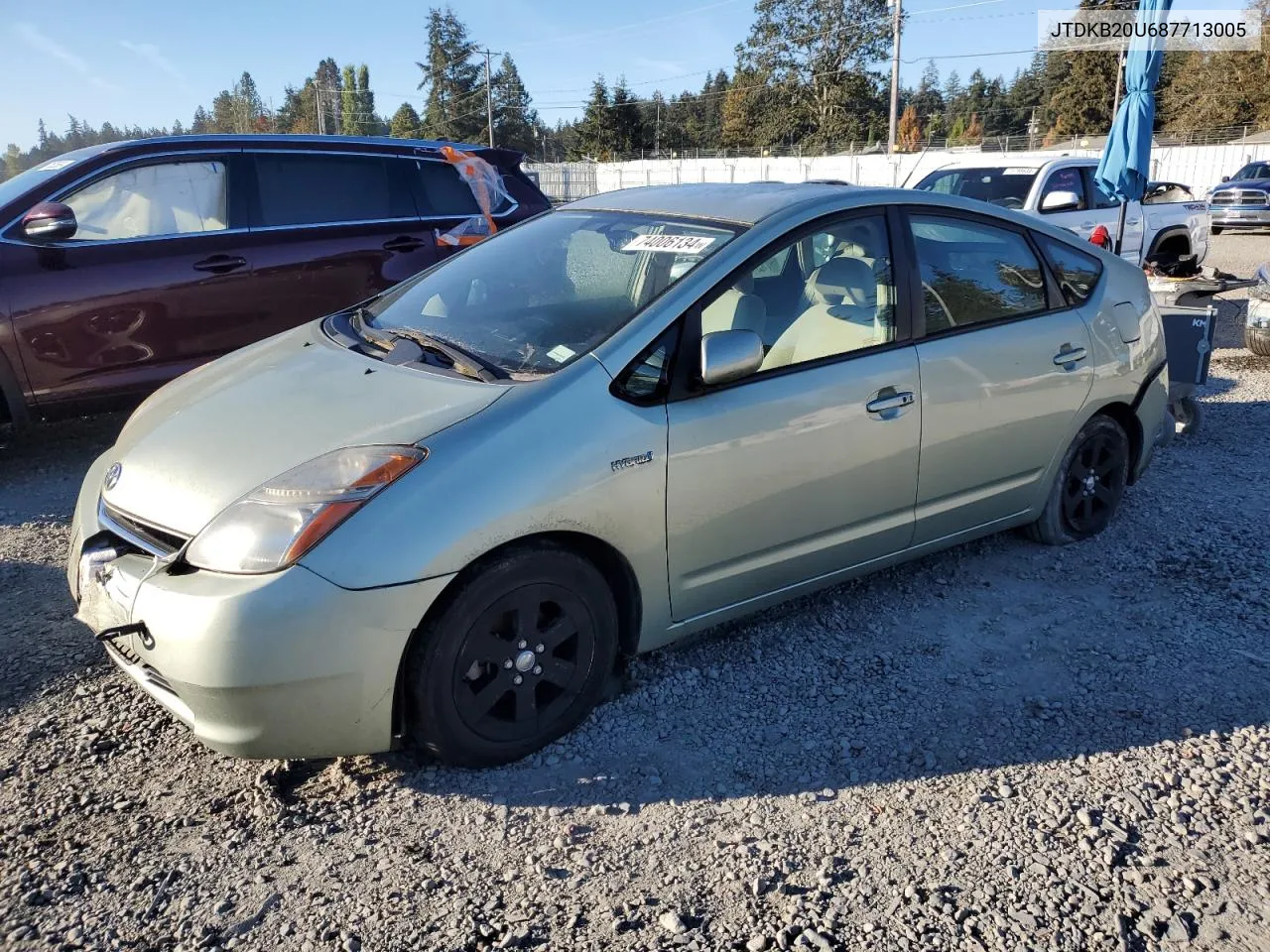 2008 Toyota Prius VIN: JTDKB20U687713005 Lot: 74006134