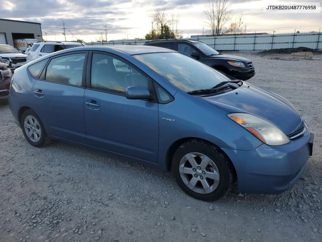 2008 Toyota Prius VIN: JTDKB20U487776958 Lot: 74228654