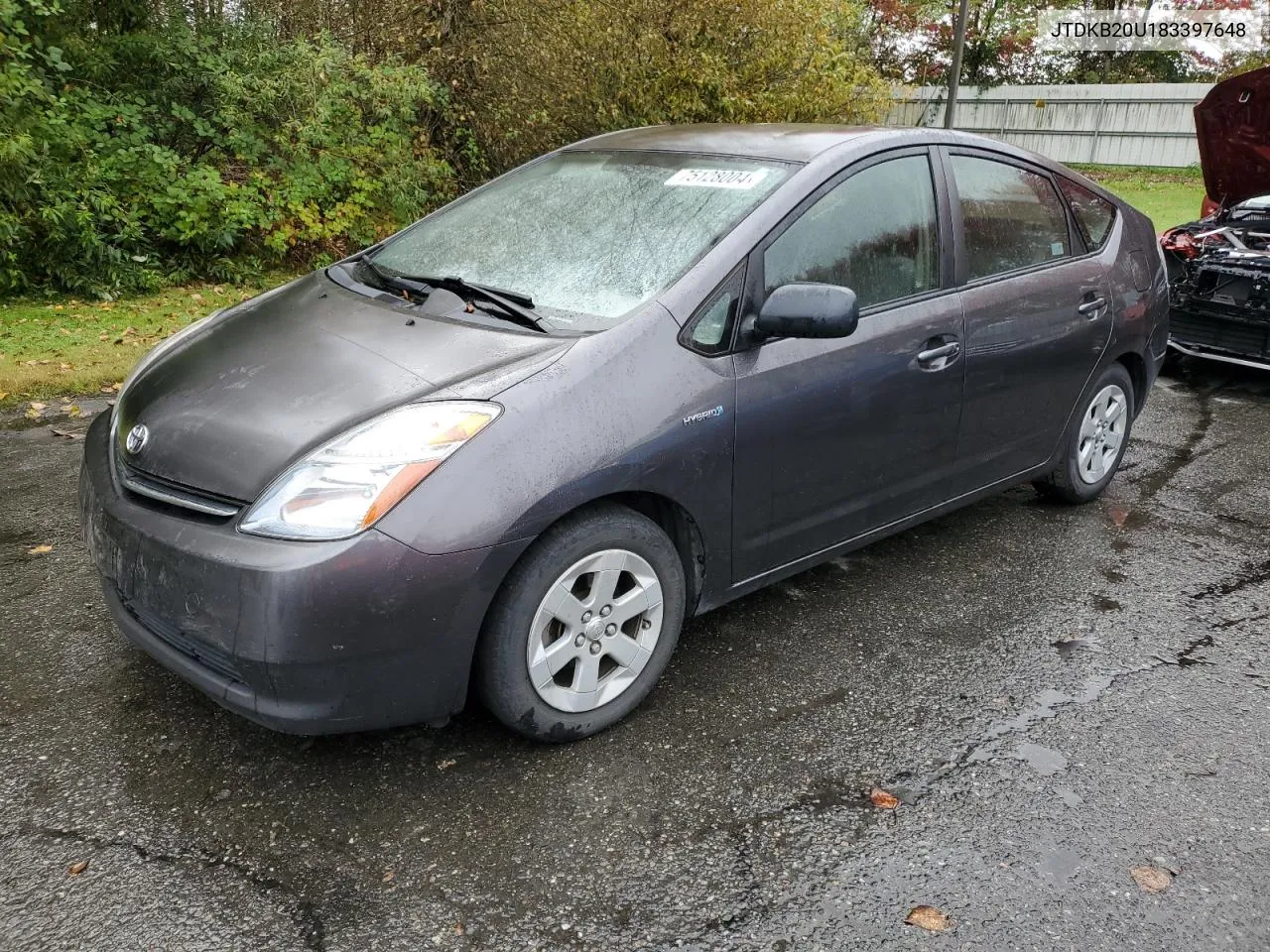 2008 Toyota Prius VIN: JTDKB20U183397648 Lot: 75128004