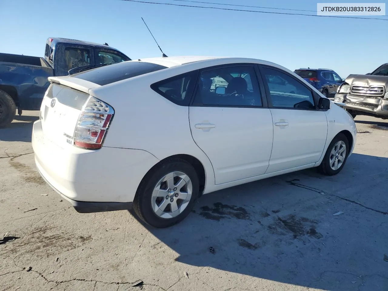 2008 Toyota Prius VIN: JTDKB20U383312826 Lot: 75232154