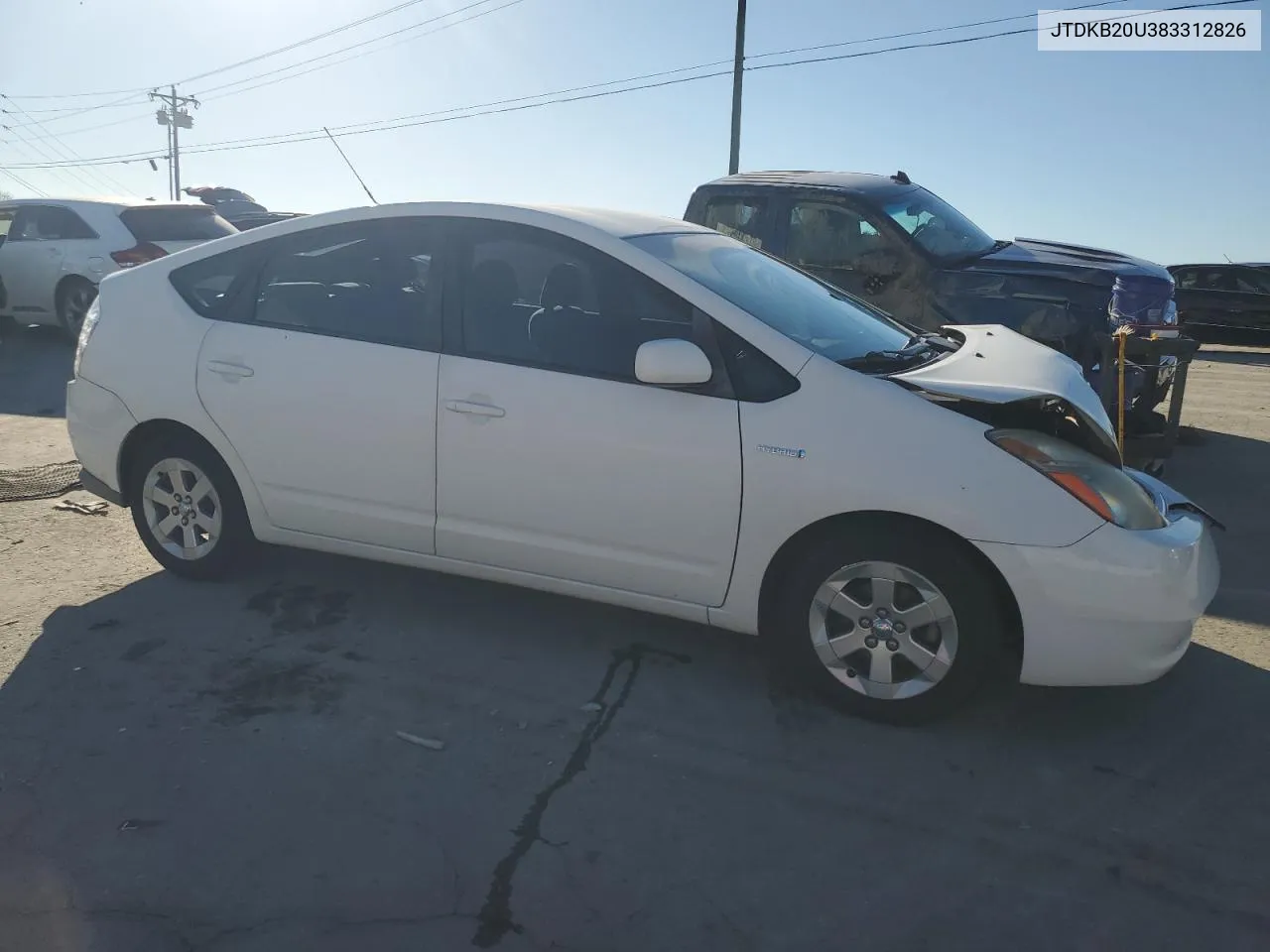 2008 Toyota Prius VIN: JTDKB20U383312826 Lot: 75232154