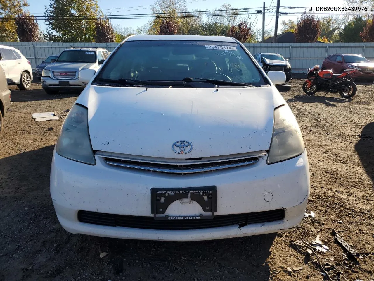 2008 Toyota Prius VIN: JTDKB20UX83439976 Lot: 75478174