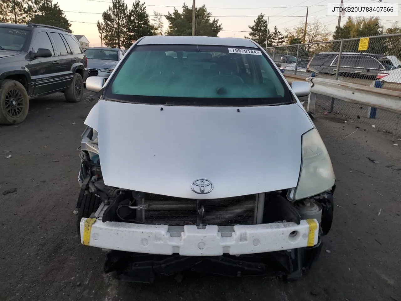 2008 Toyota Prius VIN: JTDKB20U783407566 Lot: 75570144