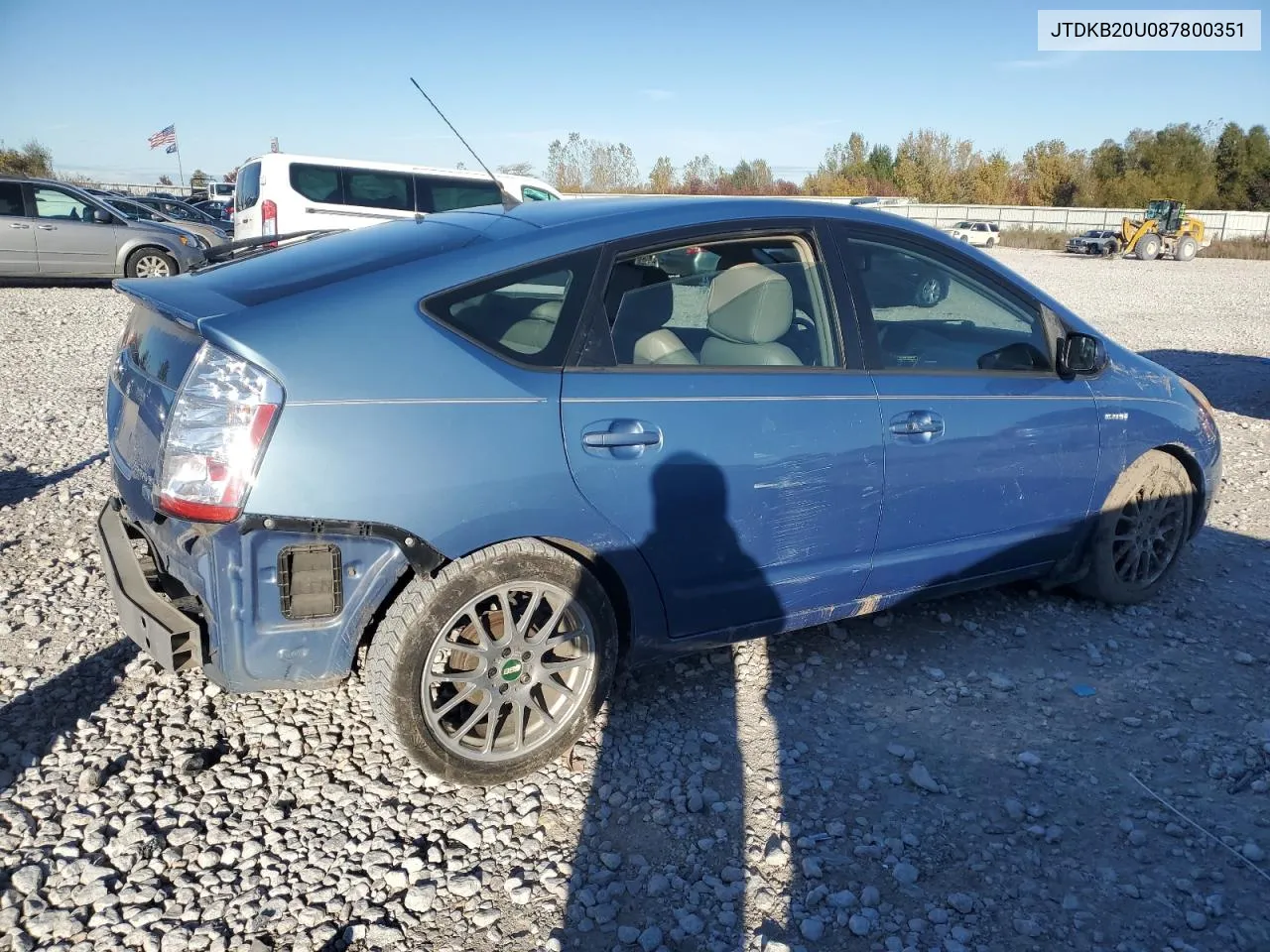 2008 Toyota Prius VIN: JTDKB20U087800351 Lot: 75759824