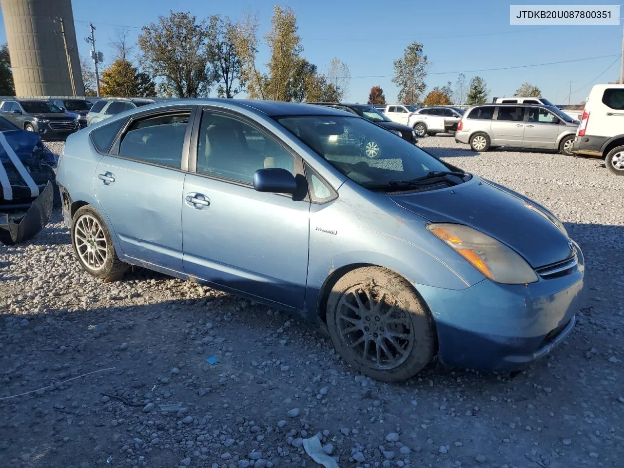 2008 Toyota Prius VIN: JTDKB20U087800351 Lot: 75759824