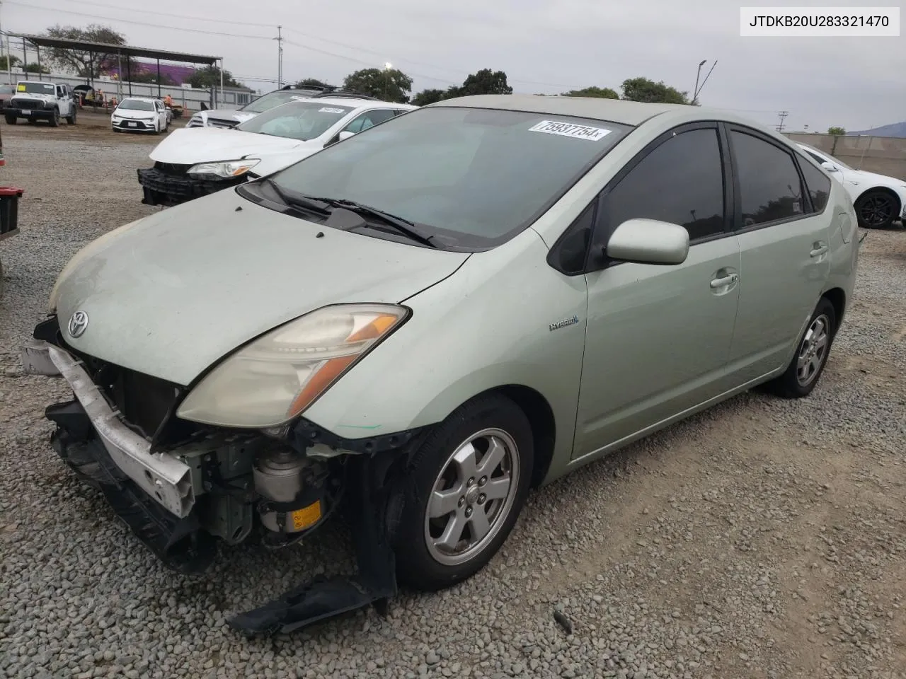 2008 Toyota Prius VIN: JTDKB20U283321470 Lot: 75937754