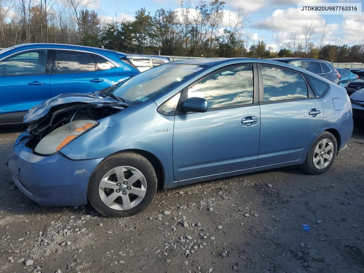 2008 Toyota Prius VIN: JTDKB20U987763316 Lot: 76120484