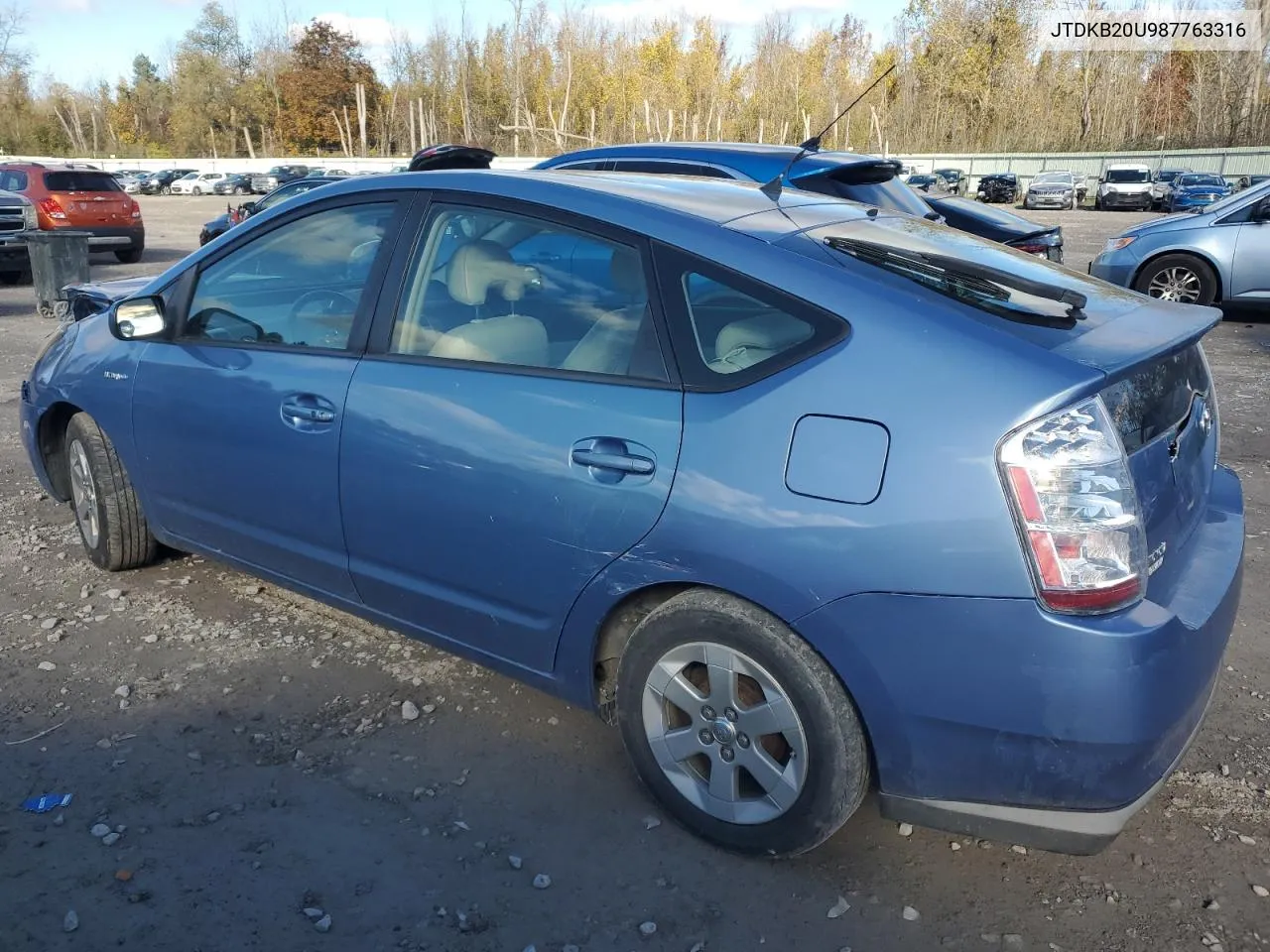 2008 Toyota Prius VIN: JTDKB20U987763316 Lot: 76120484