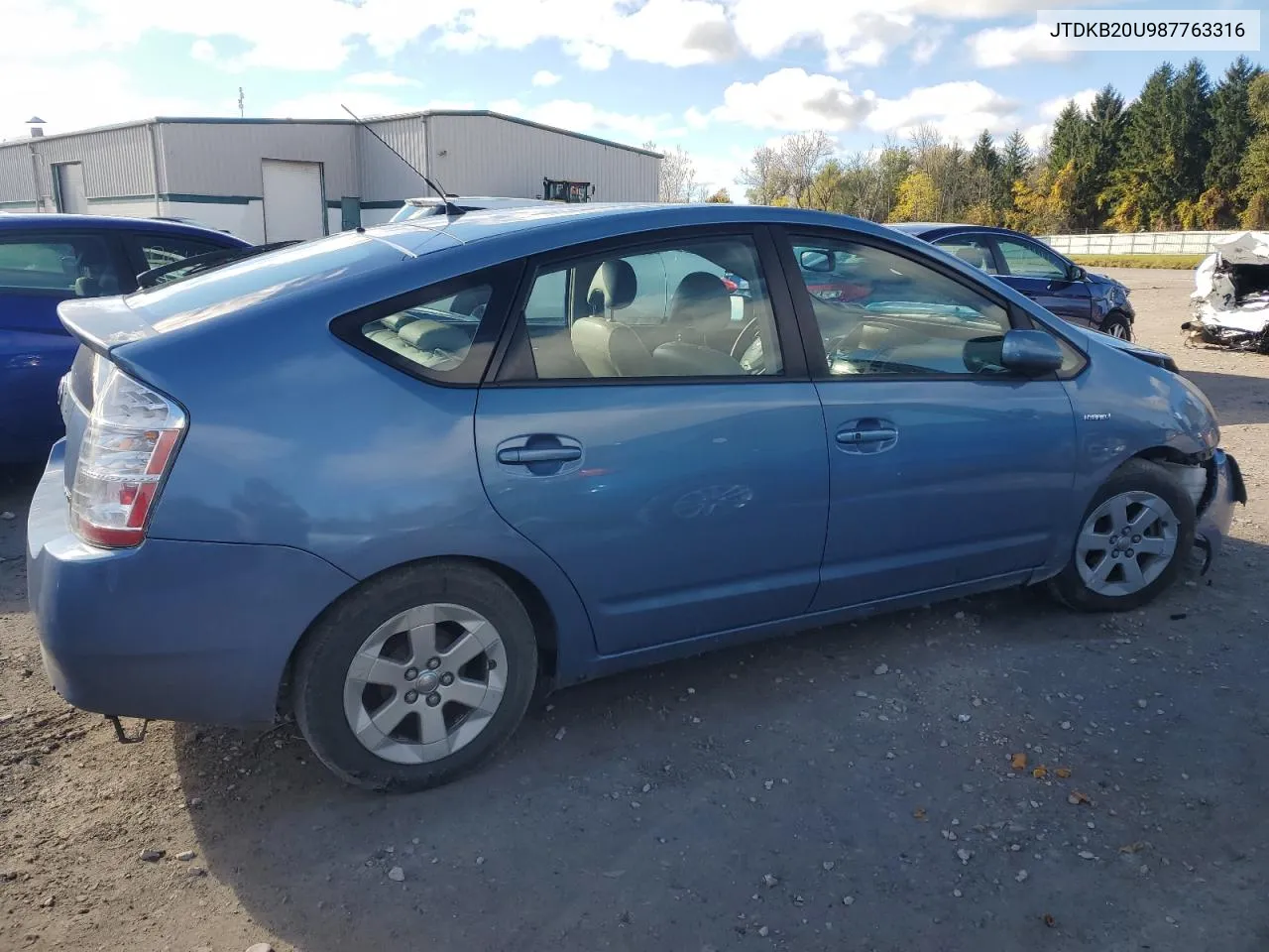 2008 Toyota Prius VIN: JTDKB20U987763316 Lot: 76120484