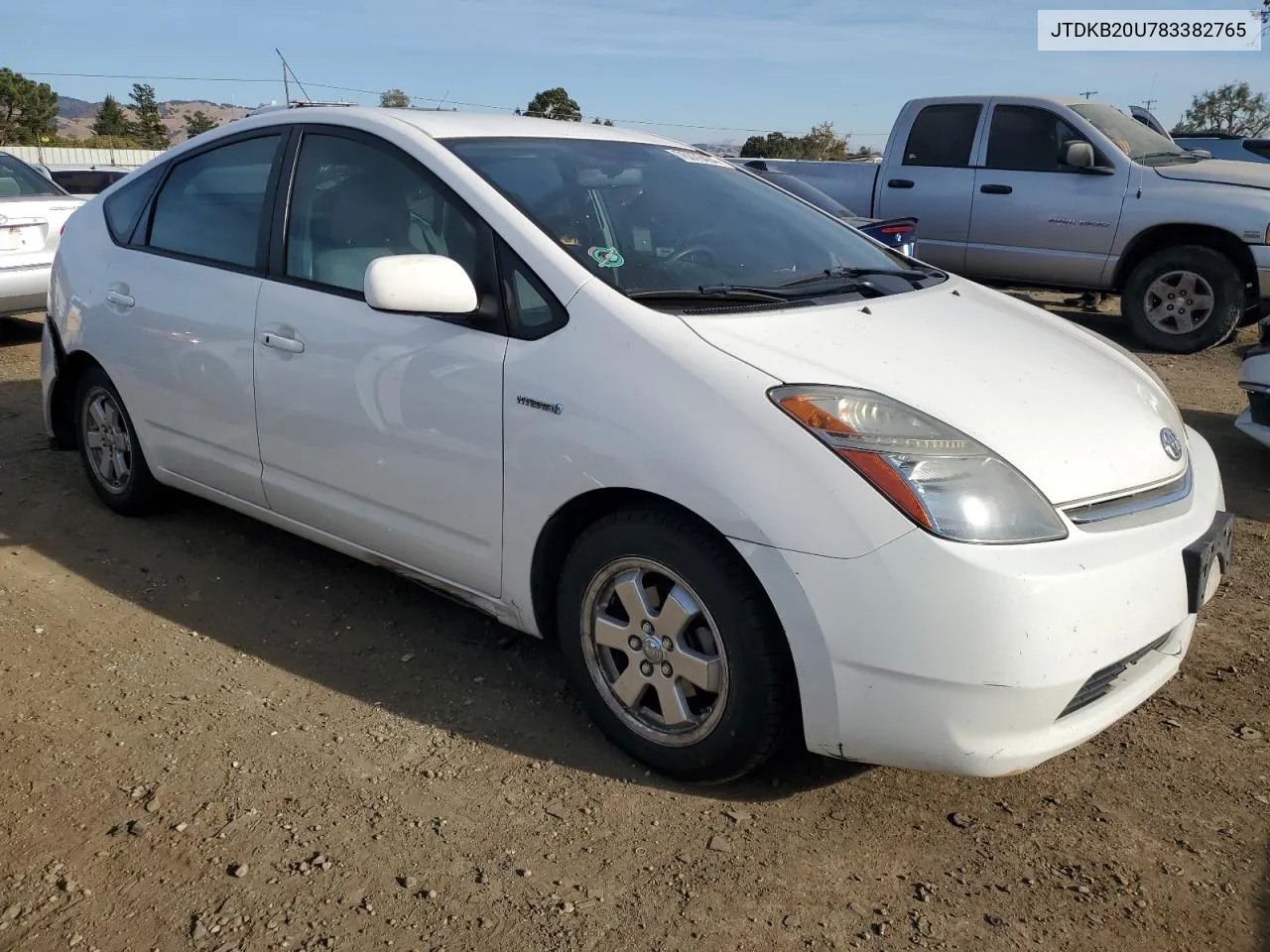 2008 Toyota Prius VIN: JTDKB20U783382765 Lot: 76376424