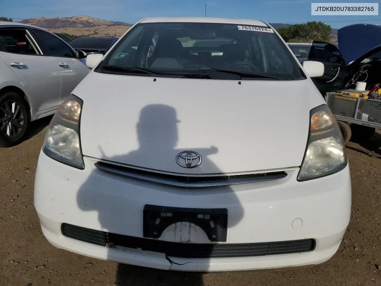 2008 Toyota Prius VIN: JTDKB20U783382765 Lot: 76376424