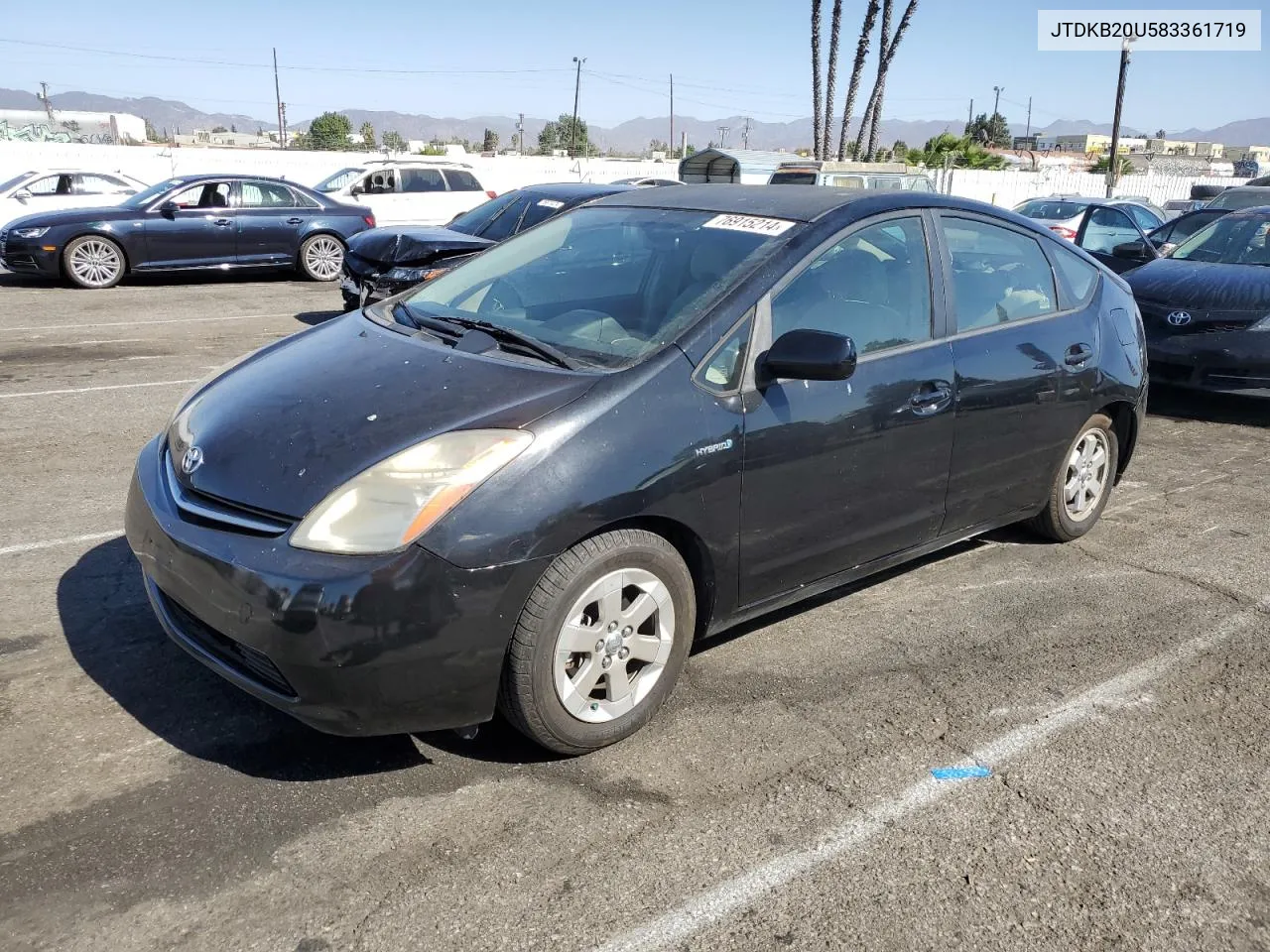 2008 Toyota Prius VIN: JTDKB20U583361719 Lot: 76915214