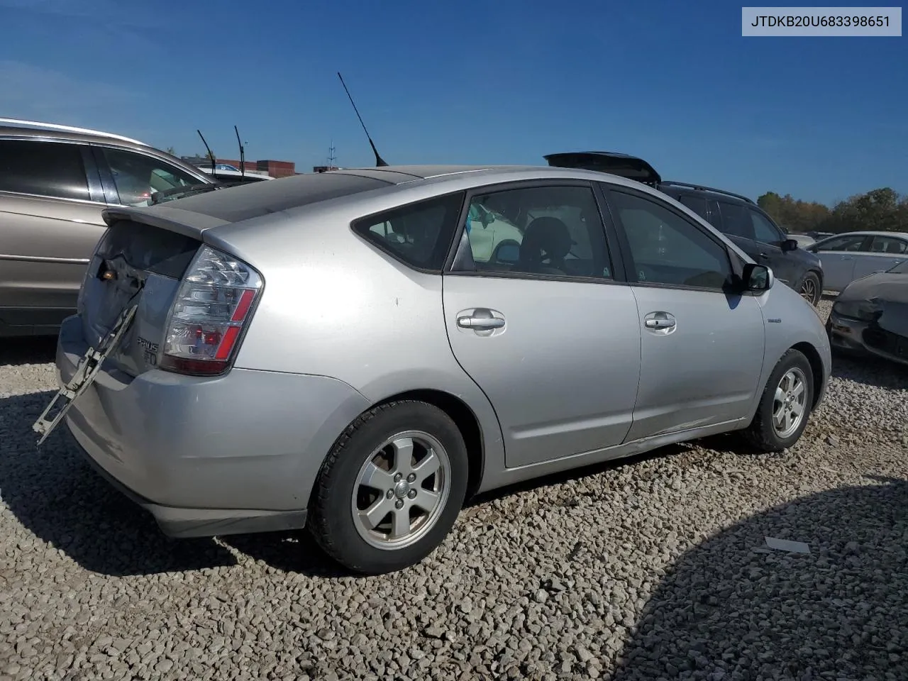 2008 Toyota Prius VIN: JTDKB20U683398651 Lot: 77258074