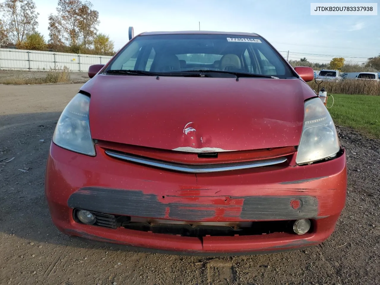 2008 Toyota Prius VIN: JTDKB20U783337938 Lot: 77351184