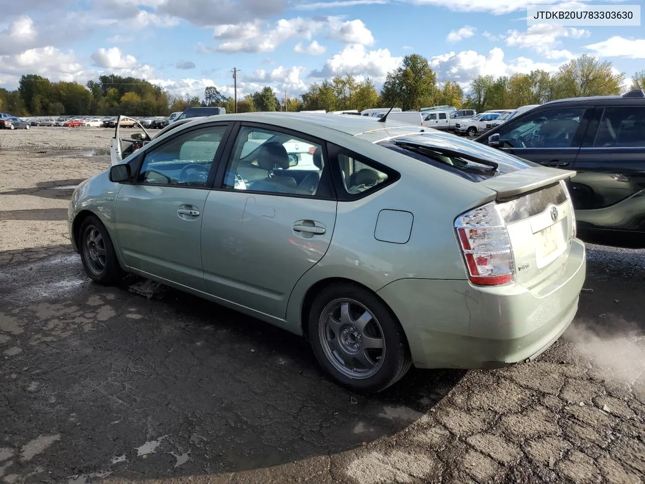 2008 Toyota Prius VIN: JTDKB20U783303630 Lot: 78253714