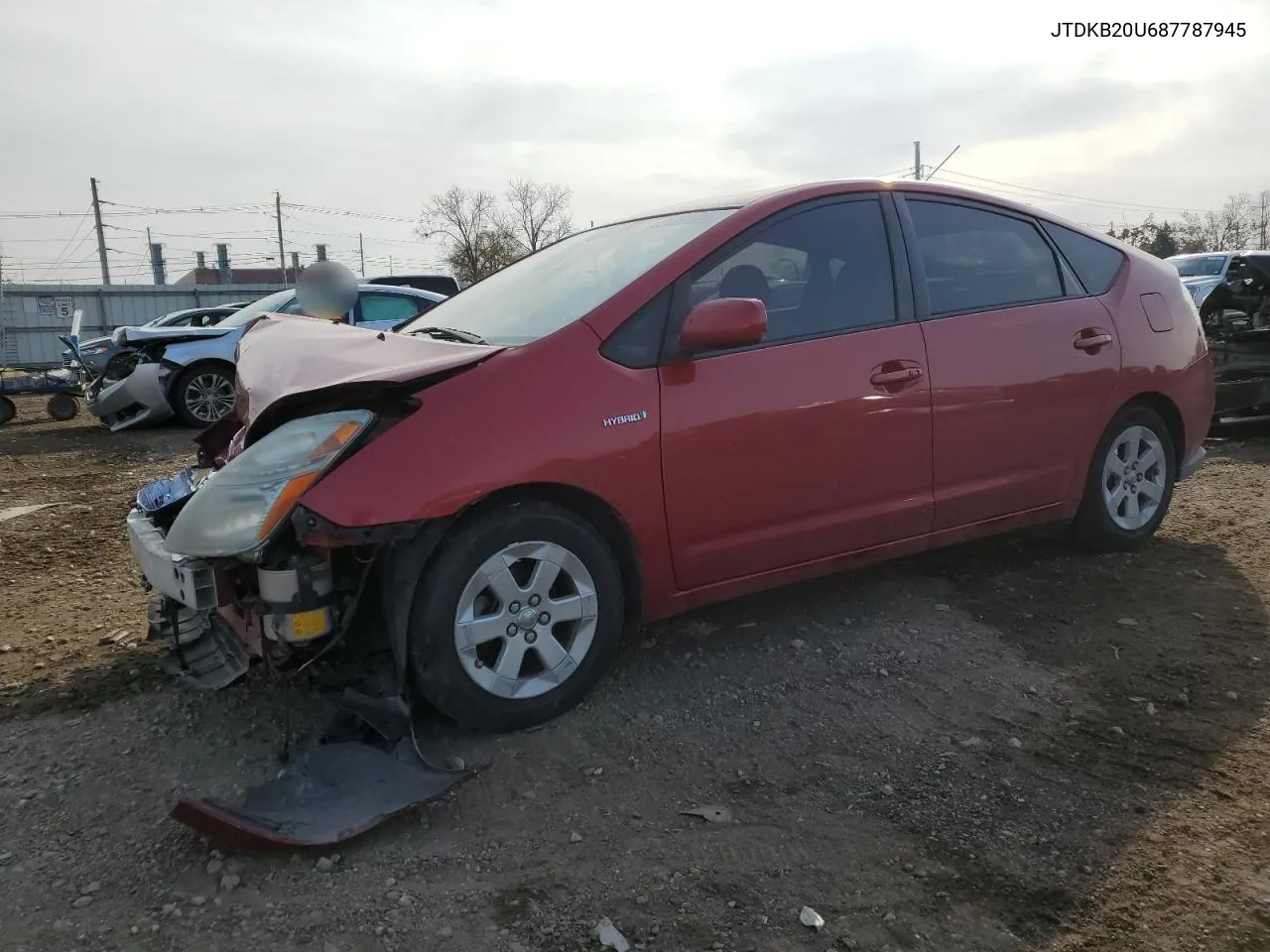 2008 Toyota Prius VIN: JTDKB20U687787945 Lot: 78368184