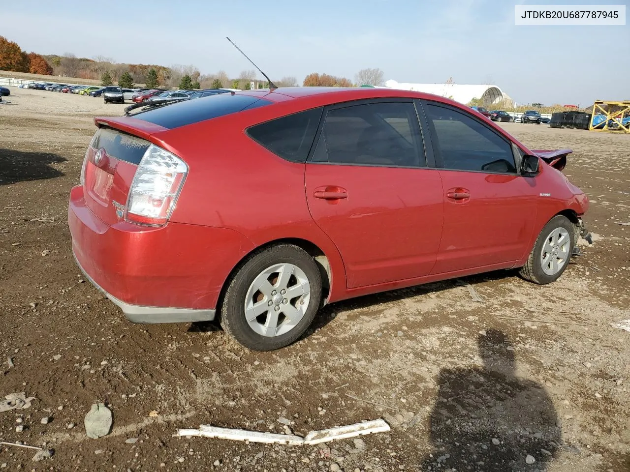 2008 Toyota Prius VIN: JTDKB20U687787945 Lot: 78368184