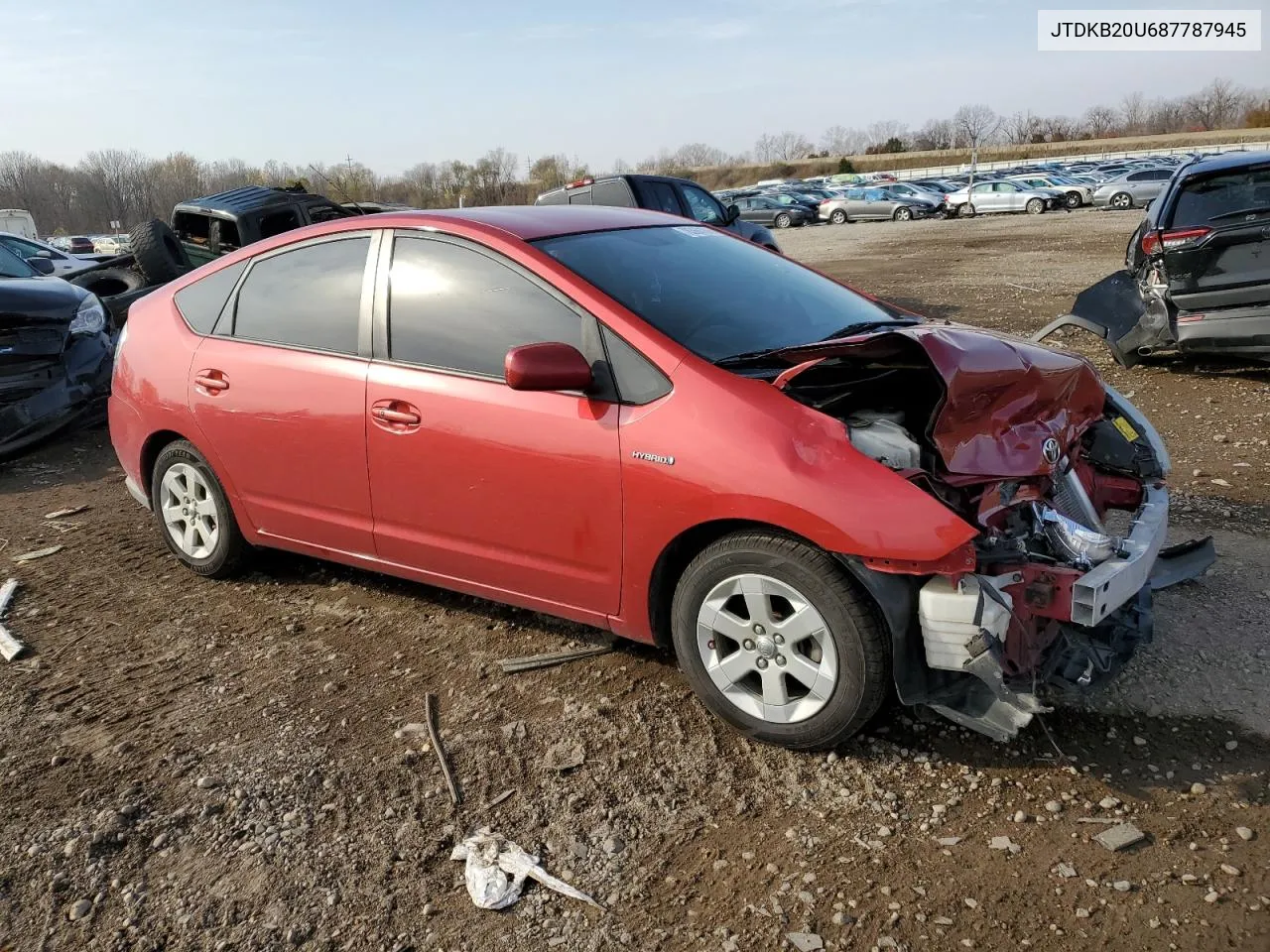 2008 Toyota Prius VIN: JTDKB20U687787945 Lot: 78368184