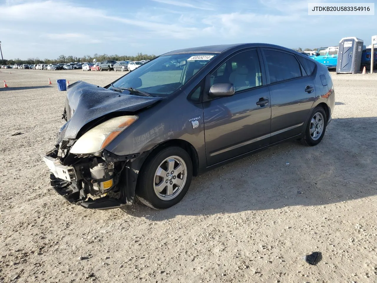 2008 Toyota Prius VIN: JTDKB20U583354916 Lot: 80049214