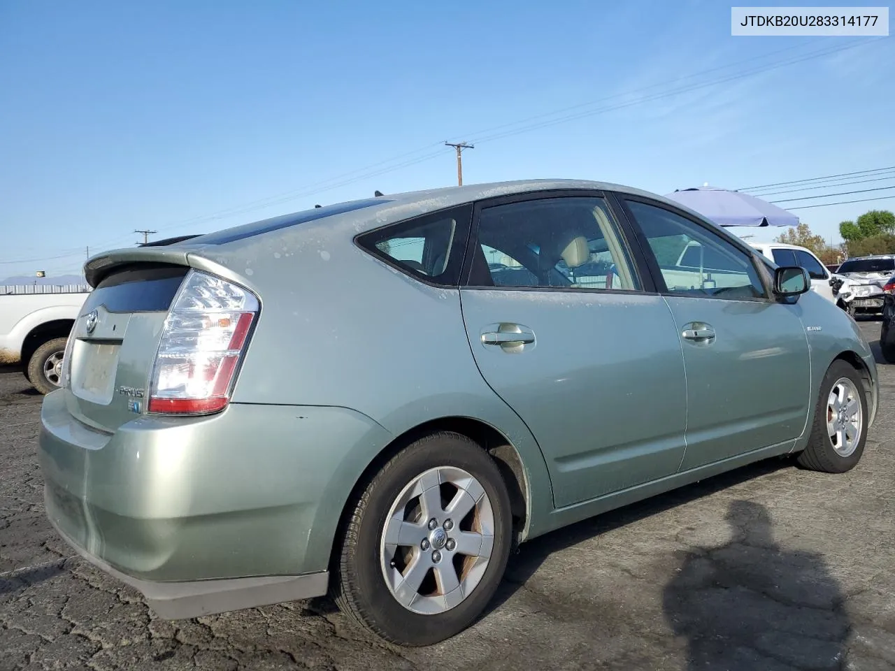 2008 Toyota Prius VIN: JTDKB20U283314177 Lot: 81404604