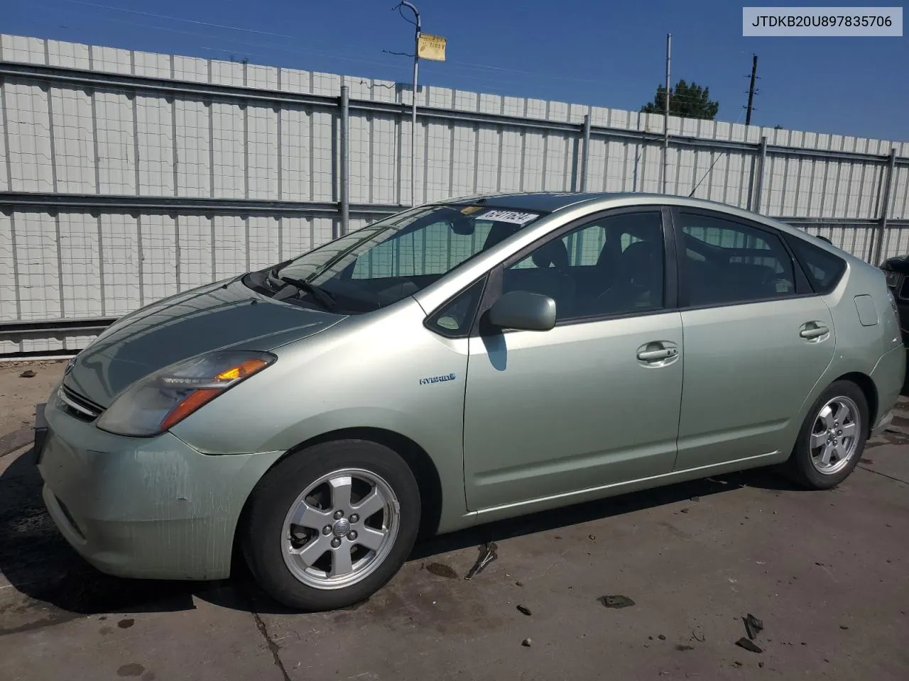 2009 Toyota Prius VIN: JTDKB20U897835706 Lot: 62411624