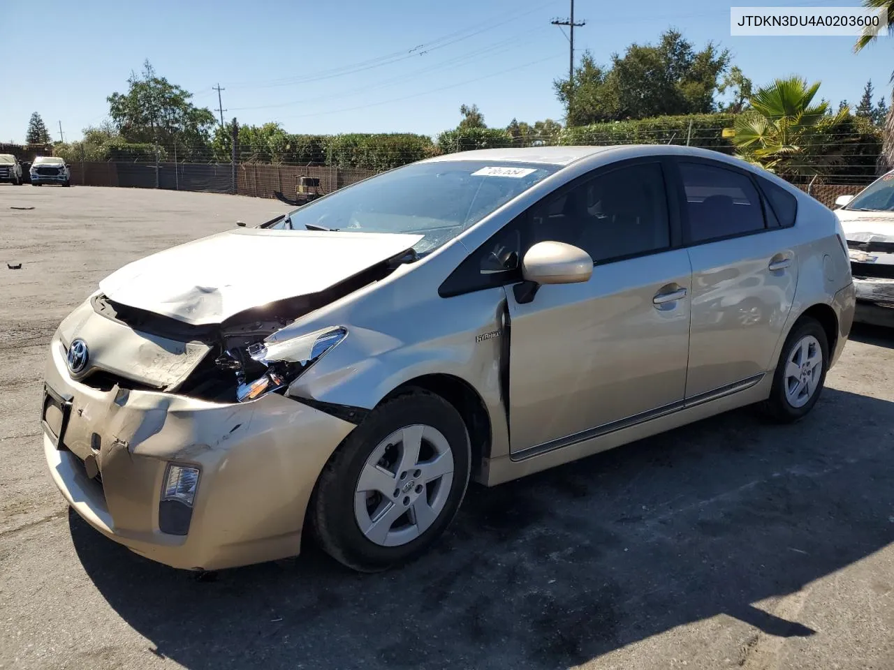 2010 Toyota Prius VIN: JTDKN3DU4A0203600 Lot: 71667654