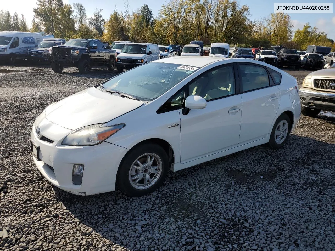 2010 Toyota Prius VIN: JTDKN3DU4A0200258 Lot: 78474534