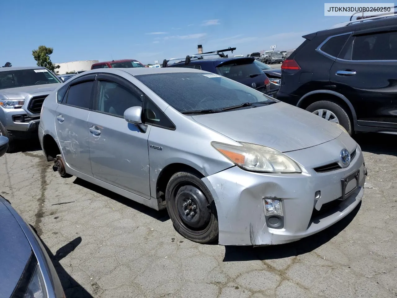 2011 Toyota Prius VIN: JTDKN3DU0B0260250 Lot: 66082894