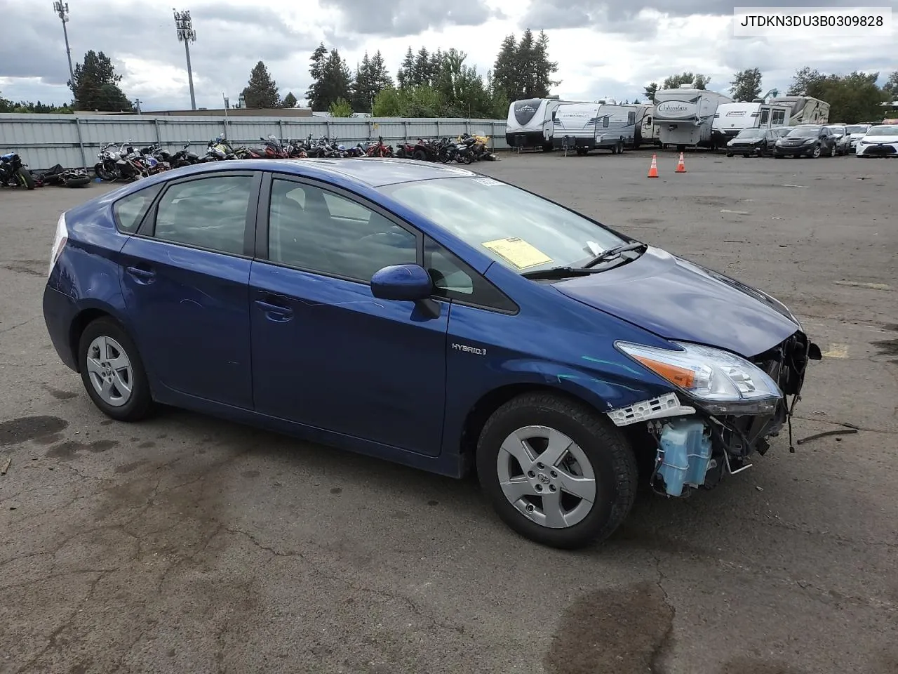 2011 Toyota Prius VIN: JTDKN3DU3B0309828 Lot: 69070114