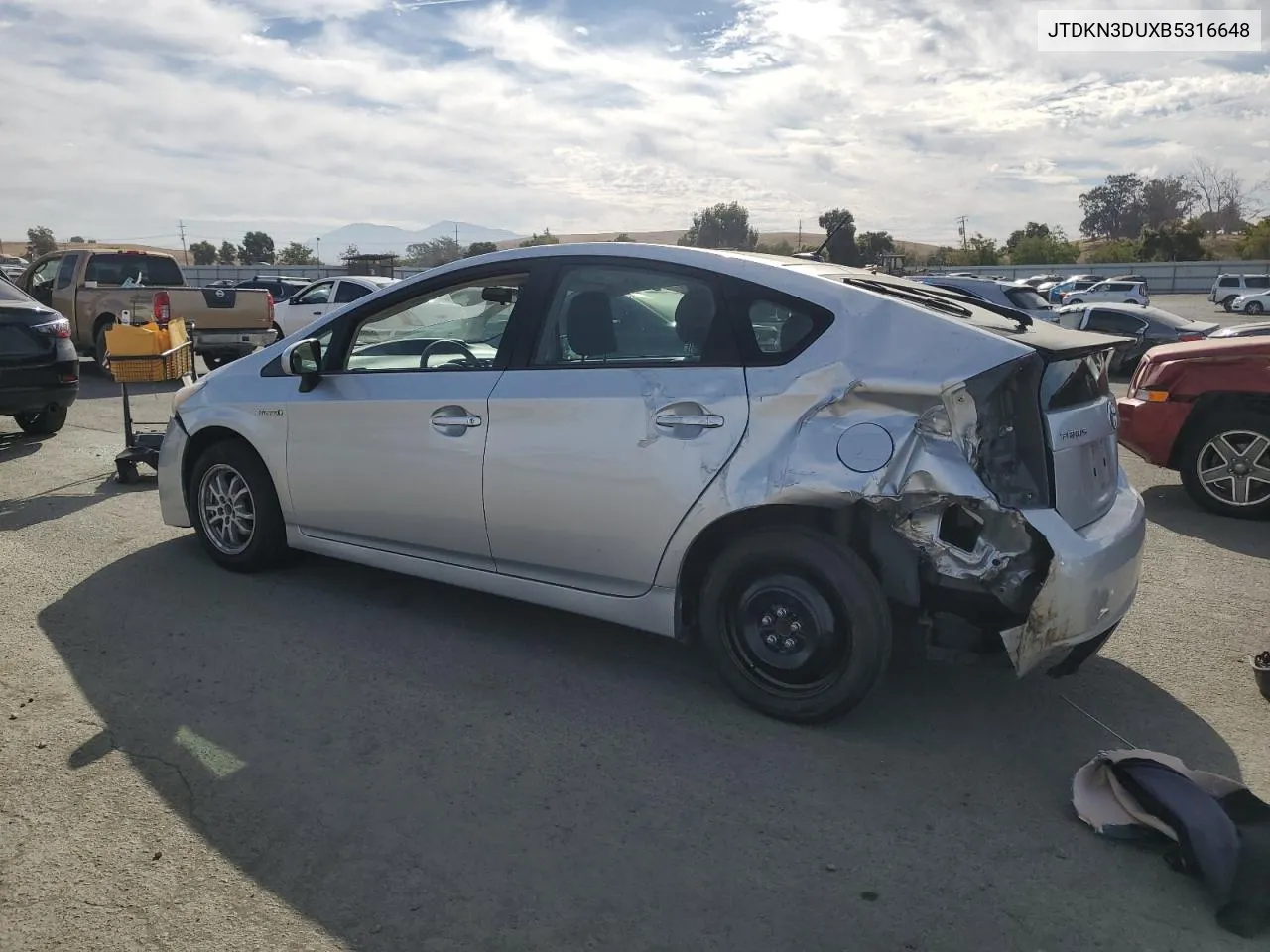 2011 Toyota Prius VIN: JTDKN3DUXB5316648 Lot: 77654634