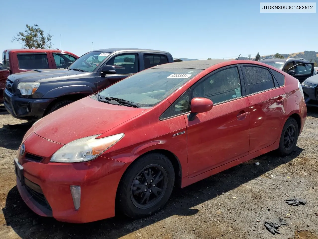 2012 Toyota Prius VIN: JTDKN3DU0C1483612 Lot: 62653534