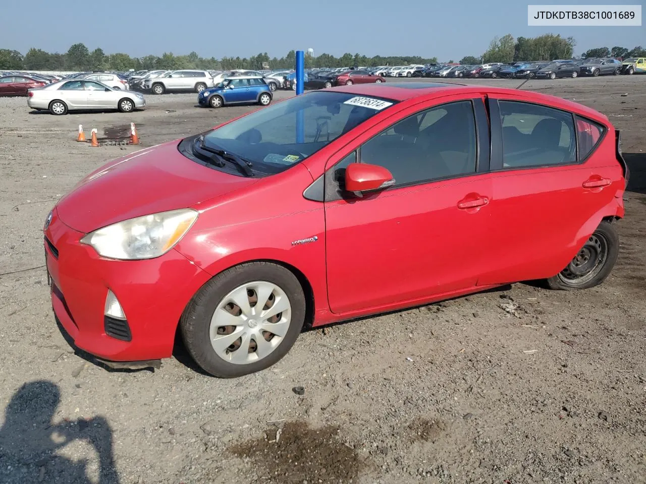 2012 Toyota Prius C VIN: JTDKDTB38C1001689 Lot: 68736314