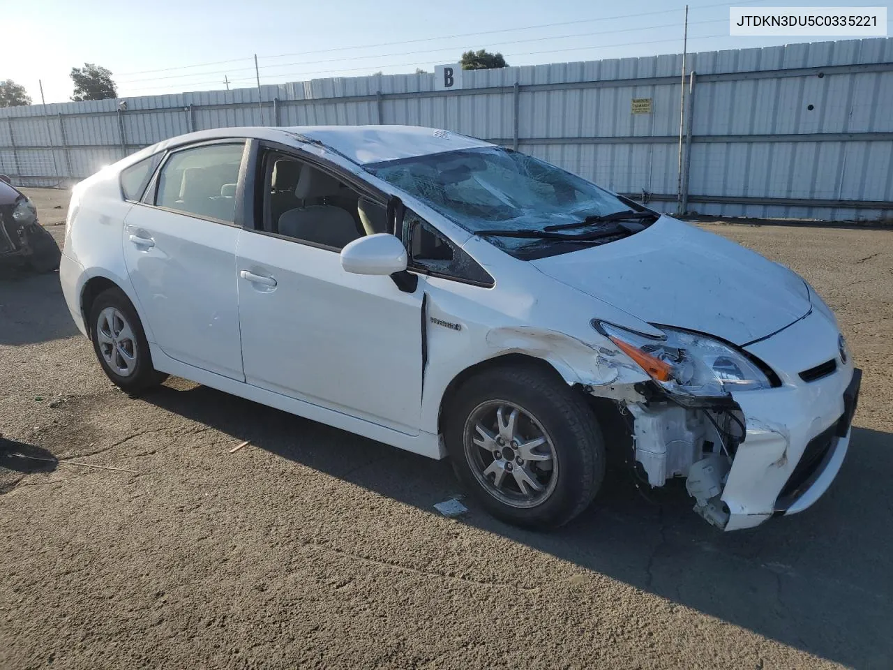 JTDKN3DU5C0335221 2012 Toyota Prius