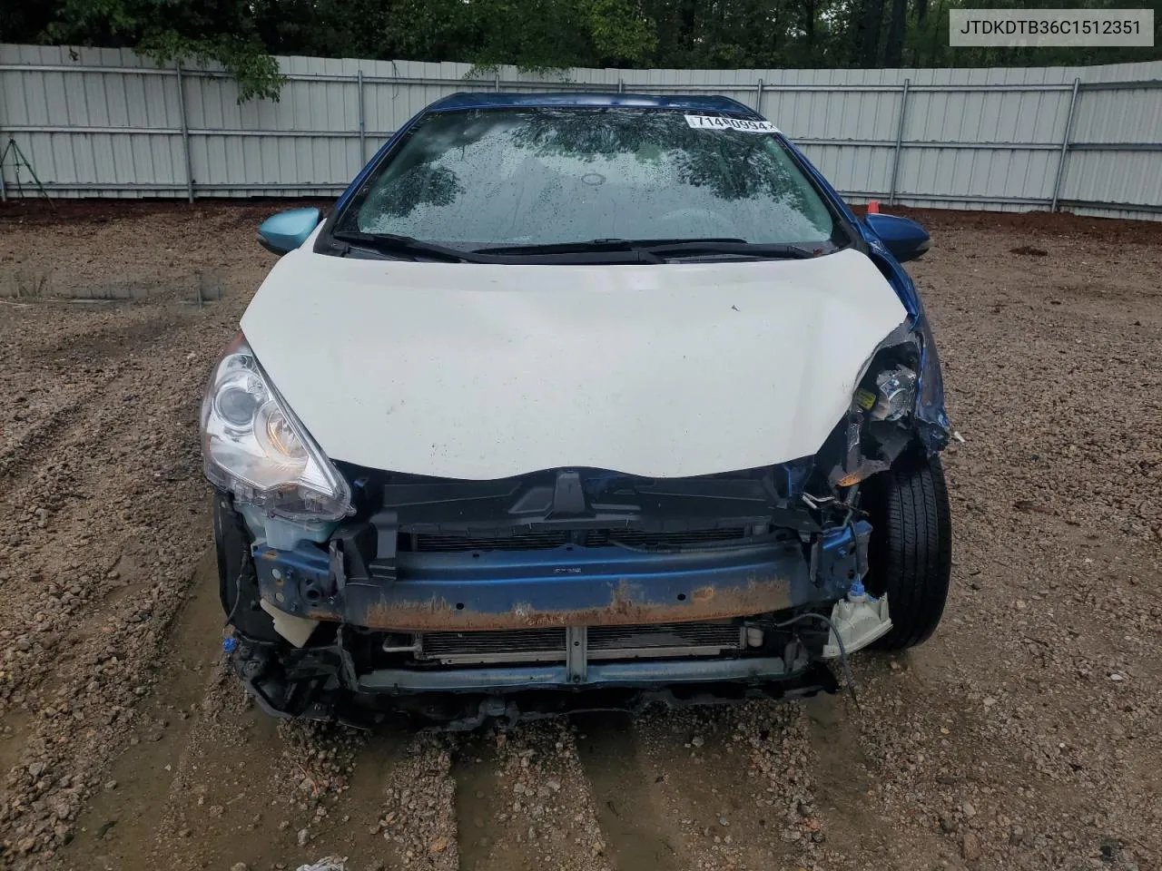 2012 Toyota Prius C VIN: JTDKDTB36C1512351 Lot: 71400994