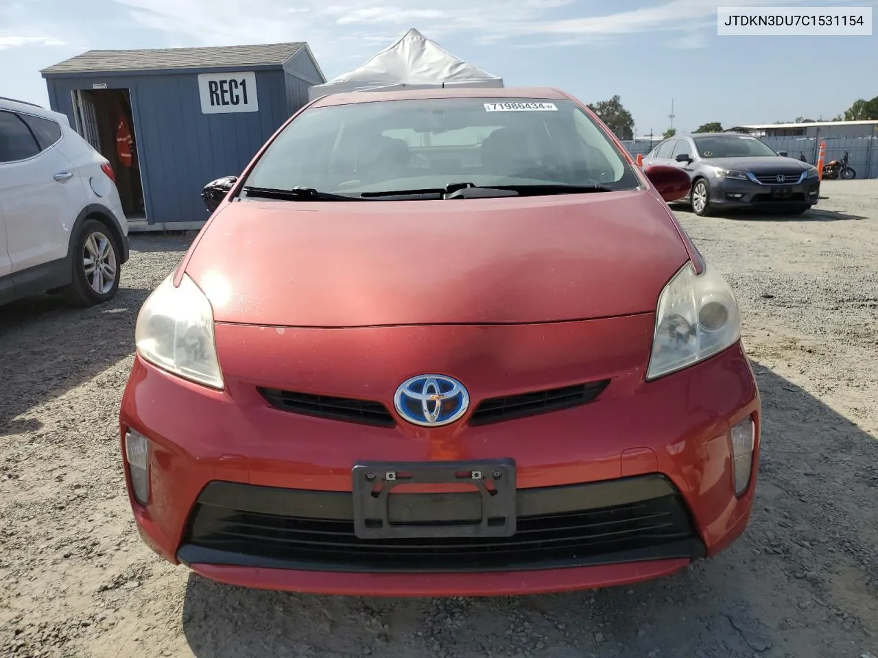 2012 Toyota Prius VIN: JTDKN3DU7C1531154 Lot: 71986434