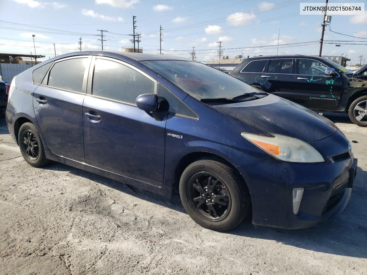 JTDKN3DU2C1506744 2012 Toyota Prius