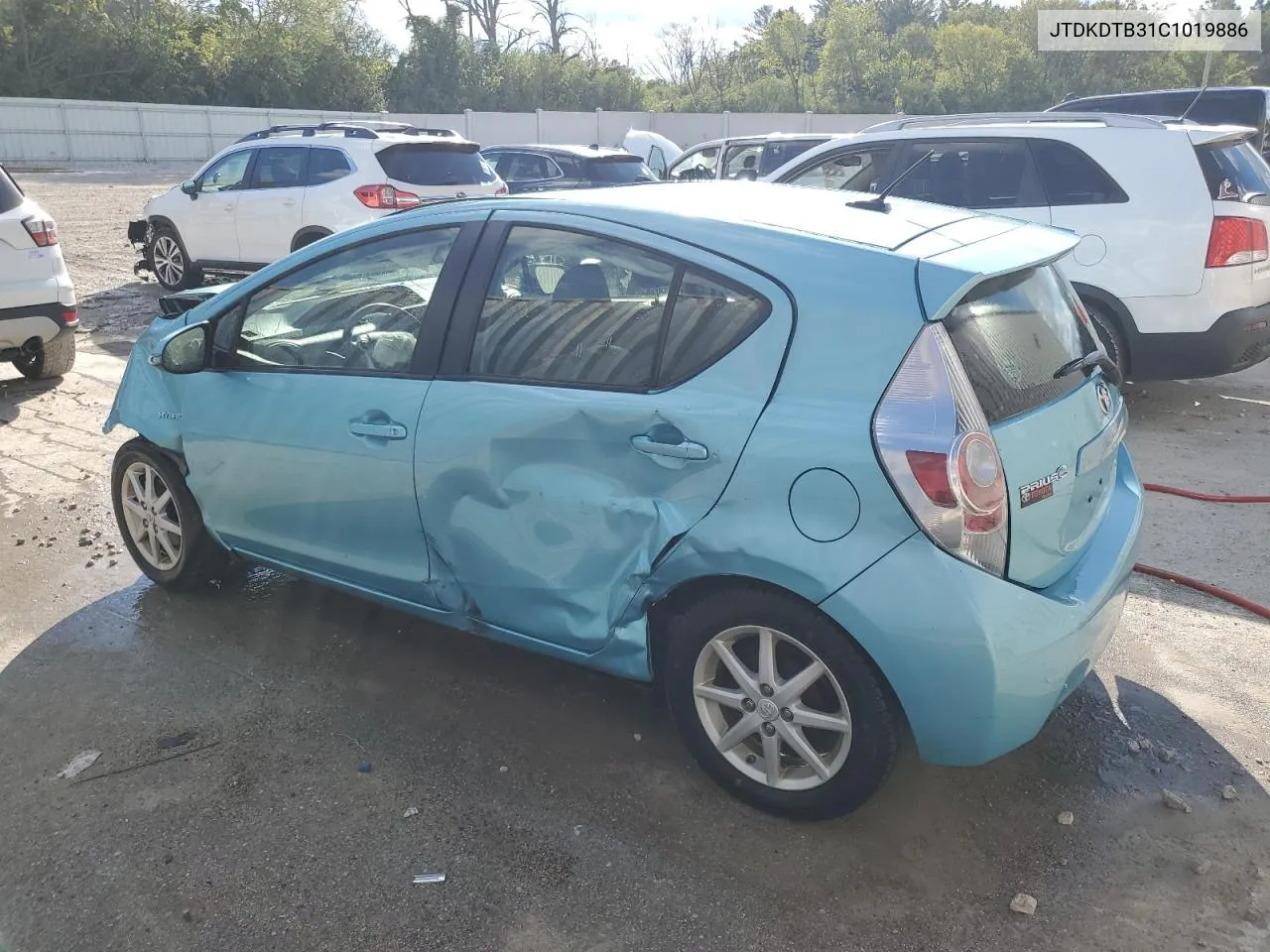 2012 Toyota Prius C VIN: JTDKDTB31C1019886 Lot: 72526634