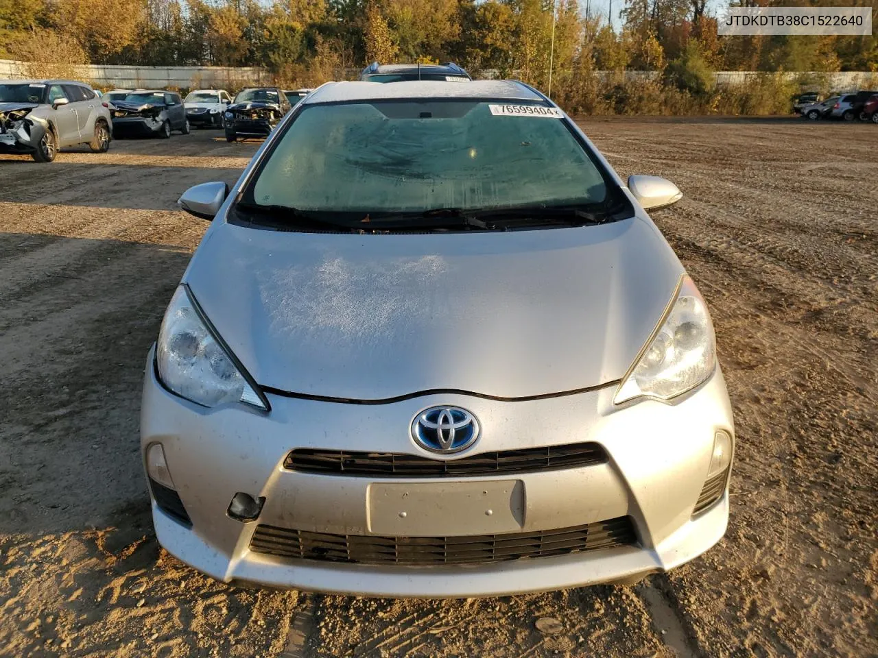 2012 Toyota Prius C VIN: JTDKDTB38C1522640 Lot: 76599404